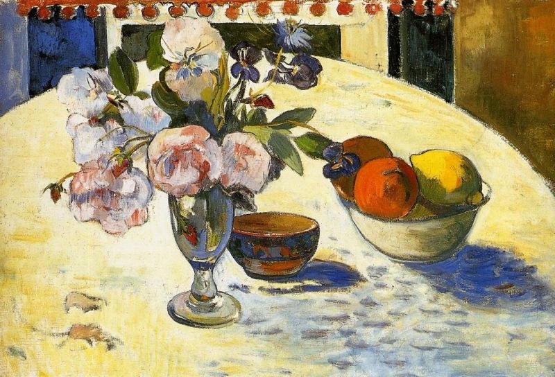 Paul Gauguin Flowers in a Fruit Bowl